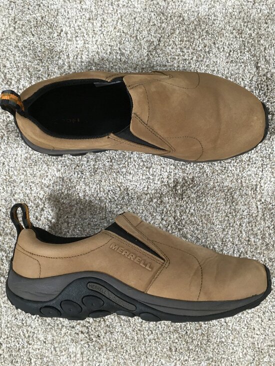 Merrell Jungle Moc Nubuck Slip On Shoes Mens Size 9.5 W Wide Brown J63839W main image 5